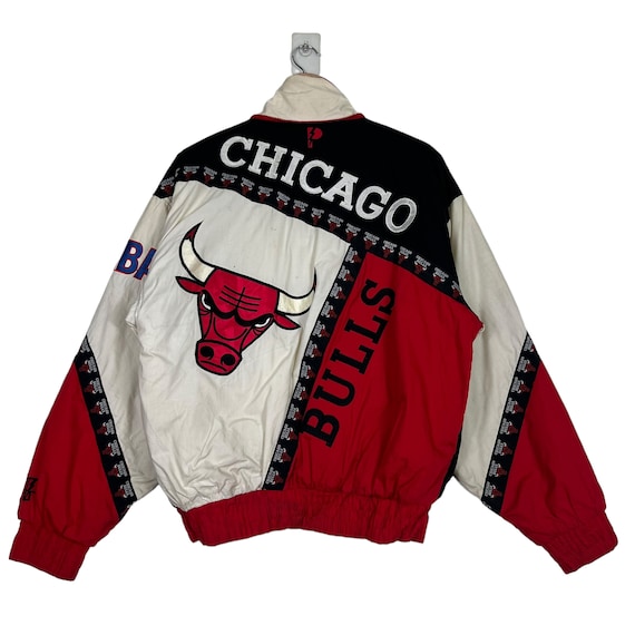 Vintage 90s CHICAGO BULL Pro Player Full Logo Bomber Jacket Size