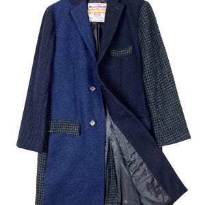 Vintage Harris Tweed Beauty and youth United arrows harringbone wool patchwork coat