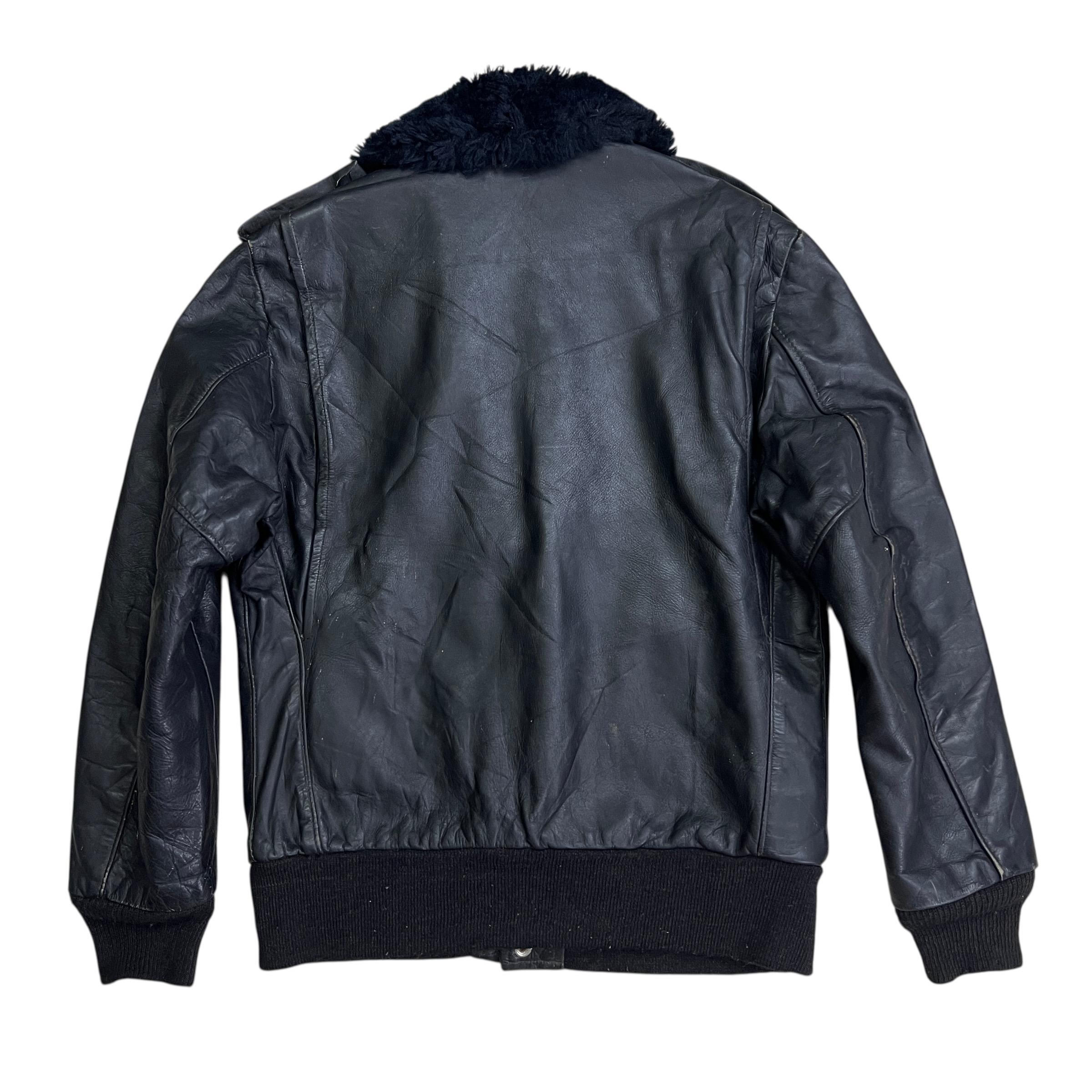 ジャケット・アウター 1970s mabrun Black Leather Bomber Jacket Vintage 70s AMF Harley Davidson Leather Bomber Jacket – USA Made
