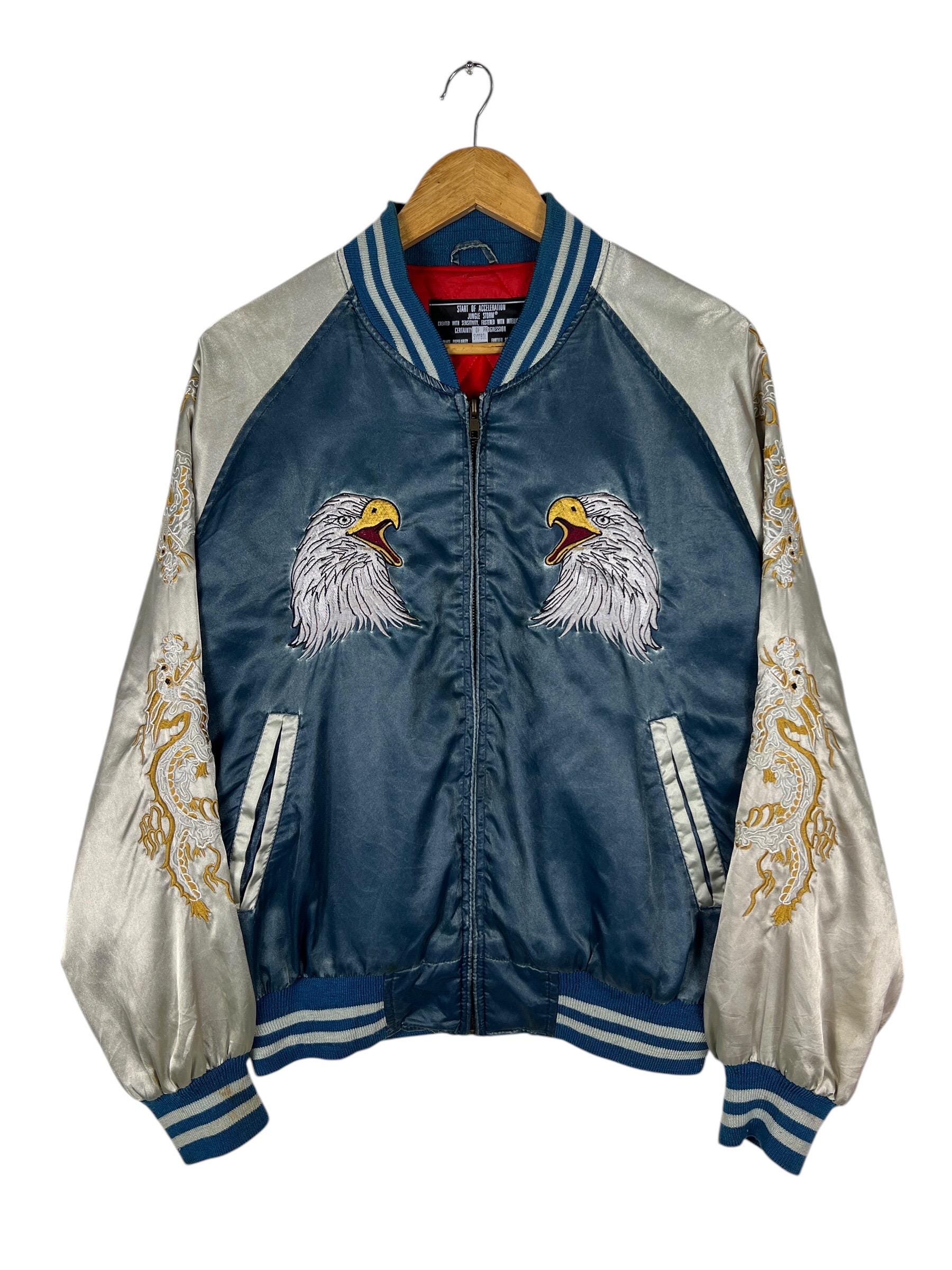 Vintage 1960s Sukajan Dragon Embroidery Souviner Bomber Jacket