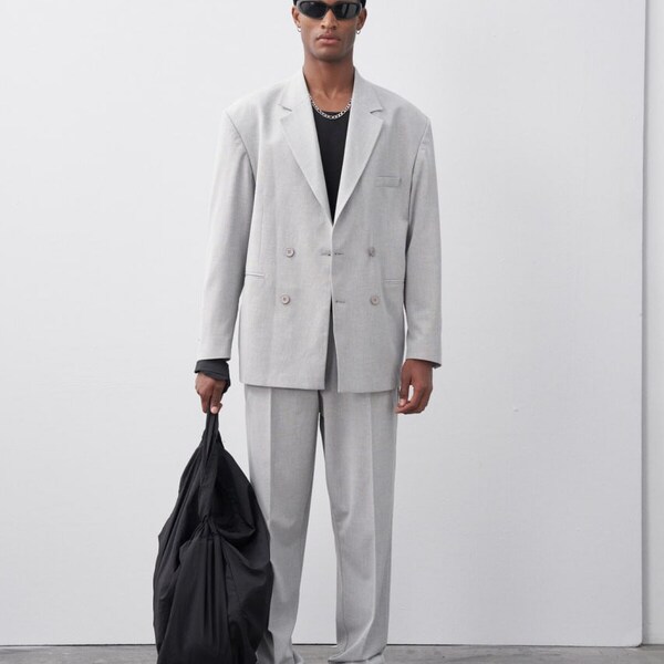 Lux design modern Grey Kruvaze Classic Oversize Suit