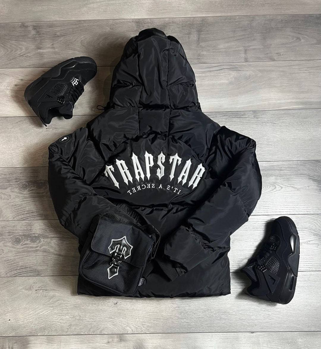 Trapstar Irongate ARCH PUFFER AW23 Giacca NERA Spedizione veloce