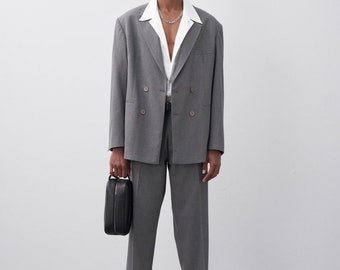 modern Grey-Anthracite  Kruvaze Classic Oversize Suit