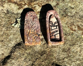 Autentico antico pre-Maya Messico Ojuelos de Jalisco Pietra Mummia aliena in sarcofago Indiana Jones 3 pezzi Annunaki Nephilim UFO Artefatto alieno