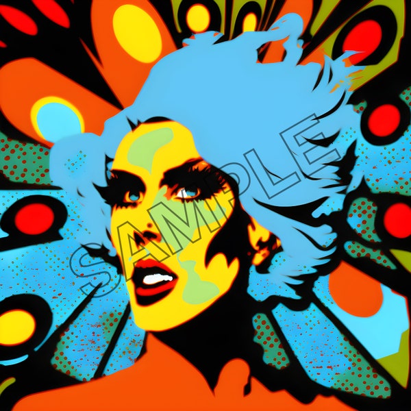 Download digital image picture for print gay drag queen pop art poster wall art