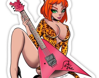 Josie & the Pussycats Sticker – Retro Pinup, Leopard Print