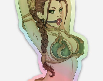 Star Wars Seductress: Princess Leia Slave Outfit Holographic Sticker by Sutton Kane