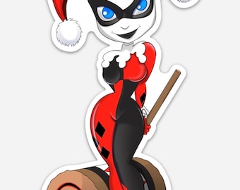 Harley Quinn Sticker – Fan Art Vinyl Decal, 7" Waterproof
