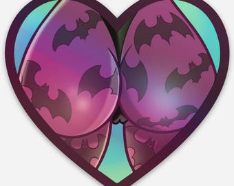 Morrigan Aensland Booty from DarkStalkers Holographic Sticker by Sutton Kane