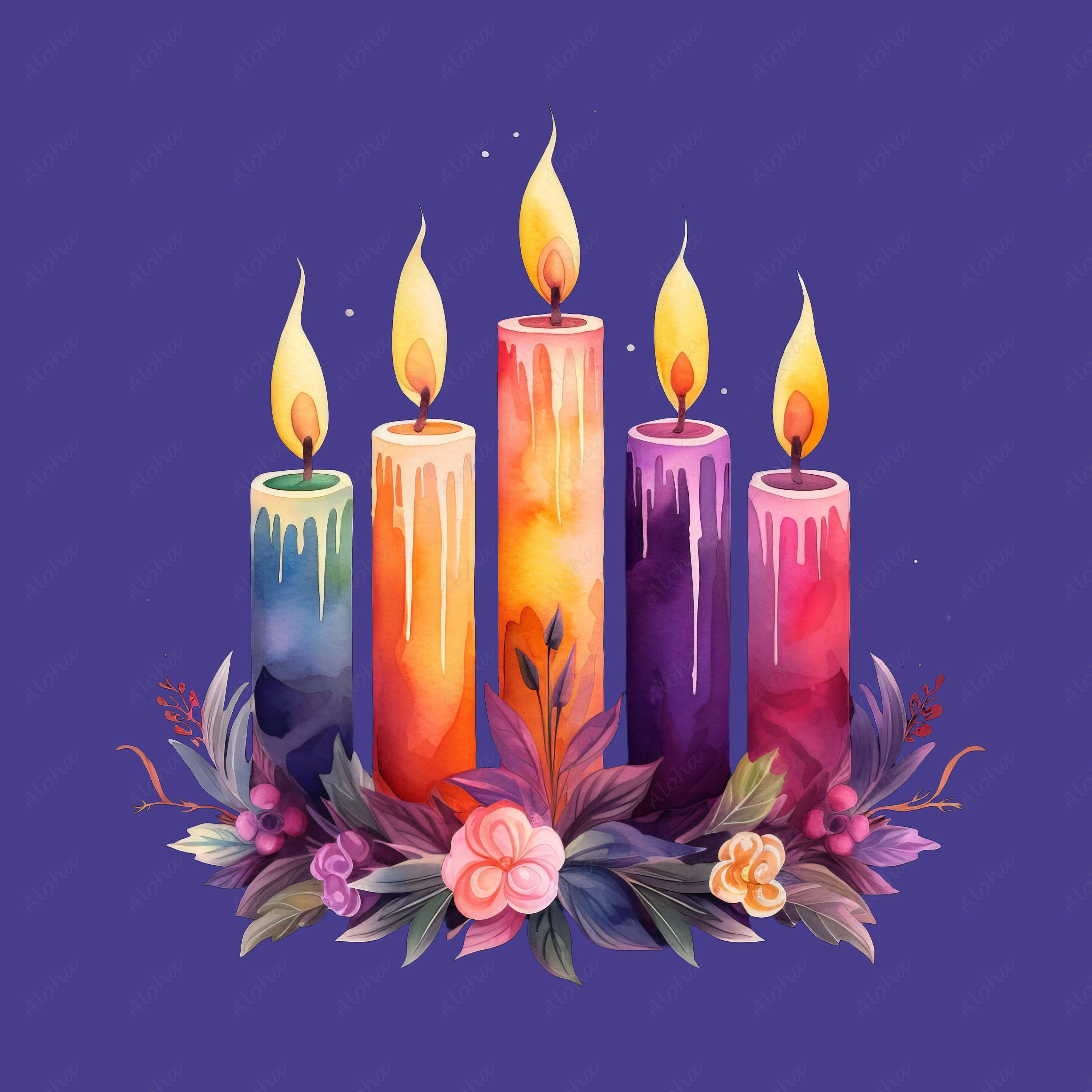 Advent Candle Clipart Christmas Clipart Transparent - Etsy