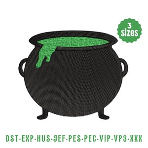 Spooky Halloween Witches Cauldron Machine Embroidery File - 3 Sizes