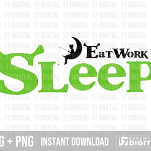 Shrek Eat Work Sleep SVG, Shrek PNG, Download, Cricut & Silhouette, Printable, Digital Download