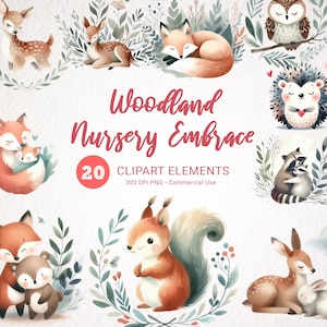 Waldtiere Kranz Rahmen PNG, Wald Kinderzimmer Dekor, Baby Dusche Wald Clipart