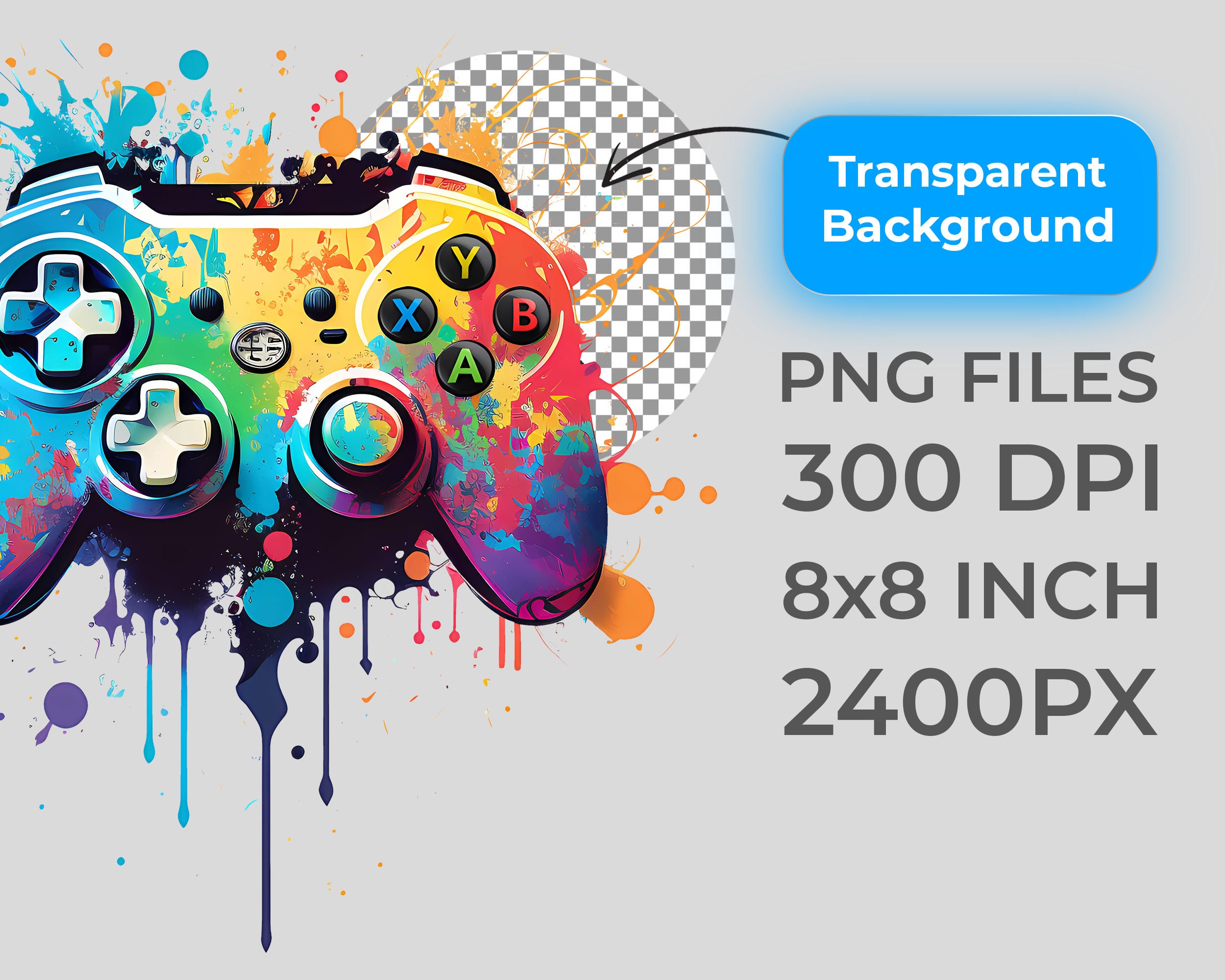 Gaming Controller Clipart Bundle PNG 10 High Quality Game Pngs Digital ...