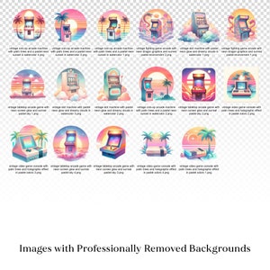 Vintage Arcade Machine Watercolor Clipart Bundle - Pastel Neon ...