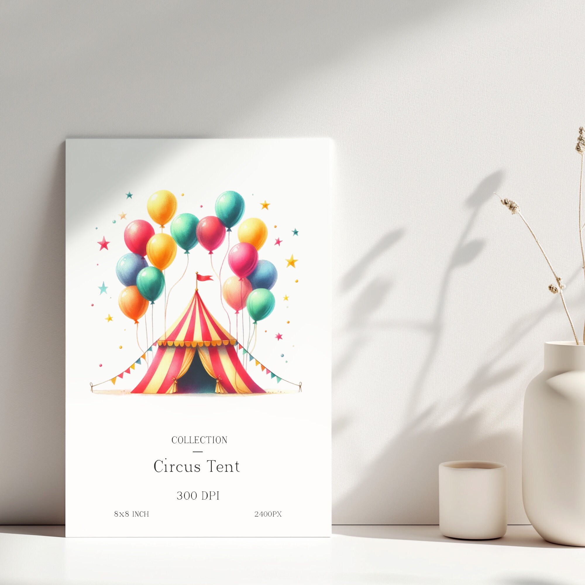 Circus Tent Watercolor Clipart Bundle 18 Transparent PNG Images of ...