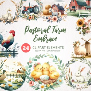 Bauernhoftiere Aquarell Kranz PNG, Baby Shower Bauernhof Rahmen, Kinderzimmer Dekor Clipart, Tierkranz Download