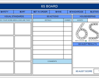 6S-tavlemall – Lean Manufacturing, Arbetsplatsorganisation (digital nedladdning)