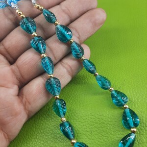 Sea Blue Quartz Carved Pear Beads: Jewelry Making, 8&quot; Strand