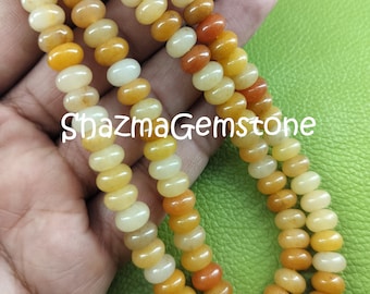 Yellow Opal Beads: 8" Shaded Rondelle Gemstone Strand