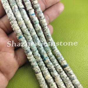 8&quot; K2 Jasper Beads: Smooth Heishi Tyre Gemstone Beads