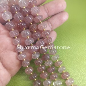 natural red strawberry quartz beads strawberry smooth rondelle shape strawberry watermelon shape carving gemstone pumpkin beads 8&quot; strand