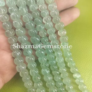 8&quot; natural green strawberry quartz gemstone beads rondelle shape beads smooth pumpkin carving gemstone beads light green strawberry beads