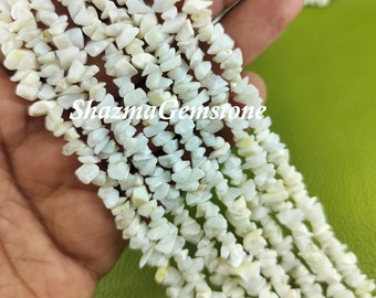 White Opal Chip Beads: Natural Gemstone Nugget Strand (16 inch)