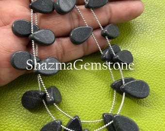 Perles Briolette Jaspe K2 Naturelles - 7 Brins (59 Carats) - Forme Poire Lisse - Pakistan