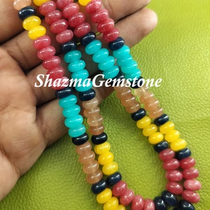 beautiful multi color quartz smooth rondelle shape beads 7-8 mm mix disco quartz gemstone beads AAA quality wholesale Beads crafts jewelry