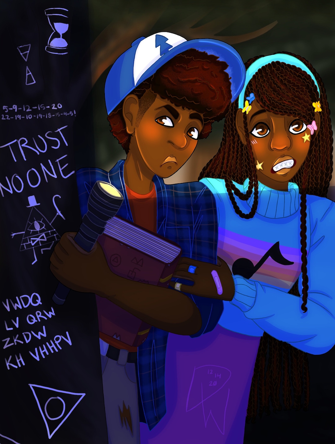 GRAVITY FALLS Dipper and Mabel Trust No One Print 9 X 12 Etsy