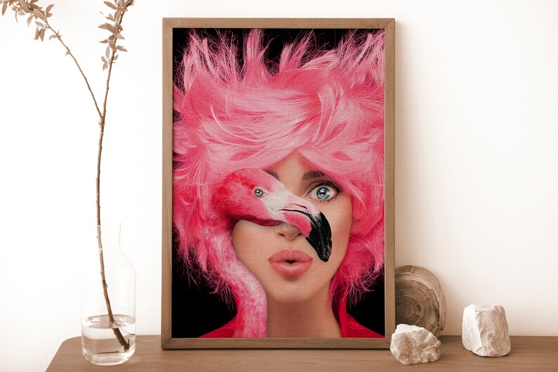 Pinky Swan Digital Art Print Etsy