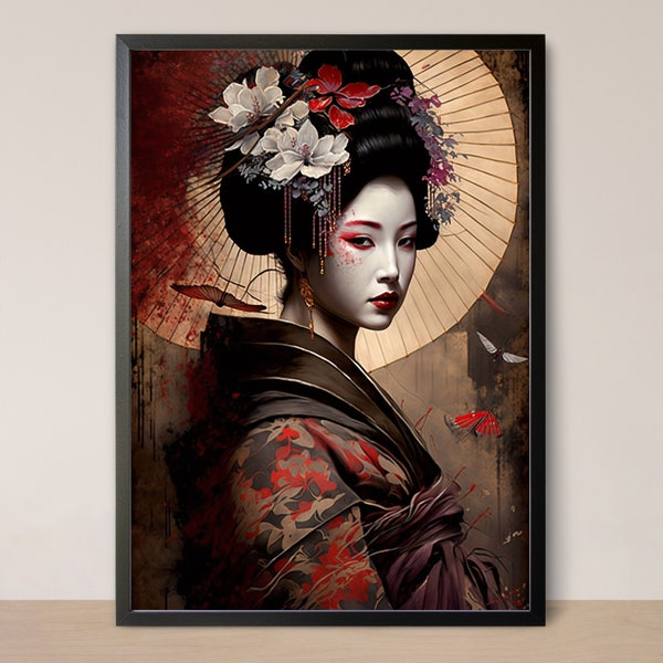 Timeless Elegance of Japanese Art, Geisha, japanese art posters, Large Wall Art Prints and Posters, Japan Reproductions