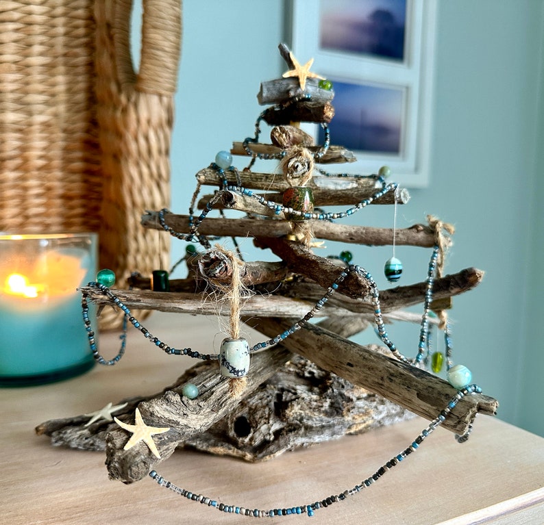 Cape Cod Christmas Tree Driftwood Christmas Tree Beaded Etsy