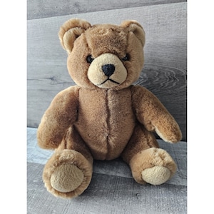 Vtg Hard Rock Cafe London UK Brown Plush Teddy Bear 8&quot; 1990s Toy