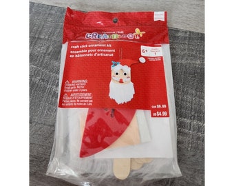 Ornament Christmas Craft Stick SANTA Kit - Creatology Sealed DIY NEW