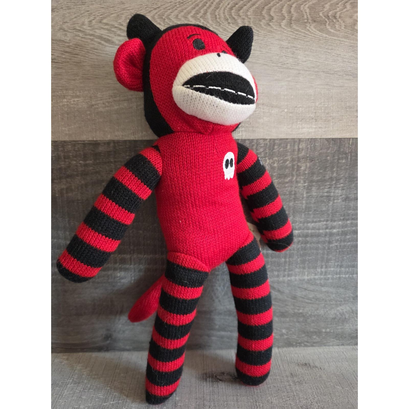 Dan Dee Halloween Knit Sock Devil Monkey Stuffed Plush Red Black