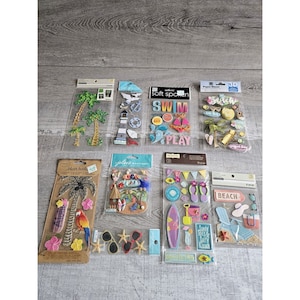 Sticker Lot - Beach Scrapbooking 3D Stickers - Tropical Vacation - Jolee&#39;s #155