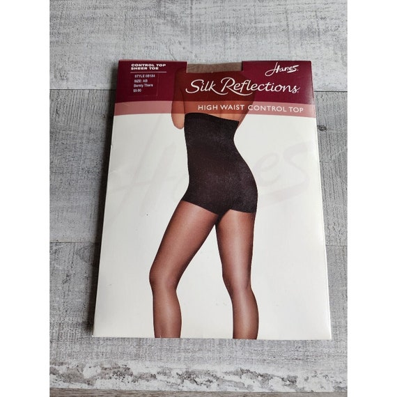 Hanes Silk Reflections Womens High Waist Control Top Sheer Toe Pantyhose Sz  AB 