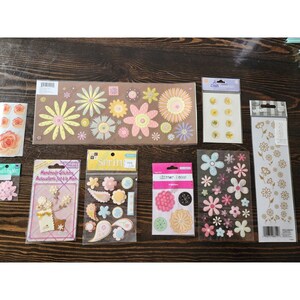 Flores LOT Pegatinas Adornos Jolee's DCWV Daisy Rose Spring Floral NUEVO #5