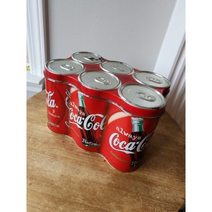 Coca-Cola COKE 6-Pack Cans Collectible Tin Decor 1998 Vintage Cola Cola