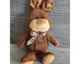 Homerbest 10” Soft Brown Bunny Rabbit With Checked Bow Stuffed