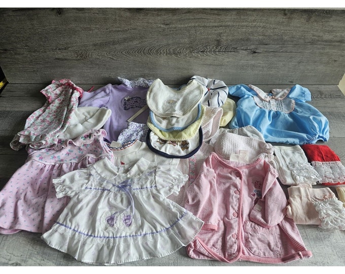 Vintage Baby Girl Clothing Mixed Lot Girl Clothes Size 03 Months 21