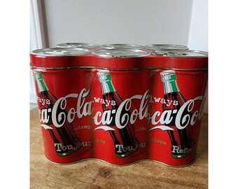 Coca-cola COKE 6-pack Cans Collectible Tin Decor 1998