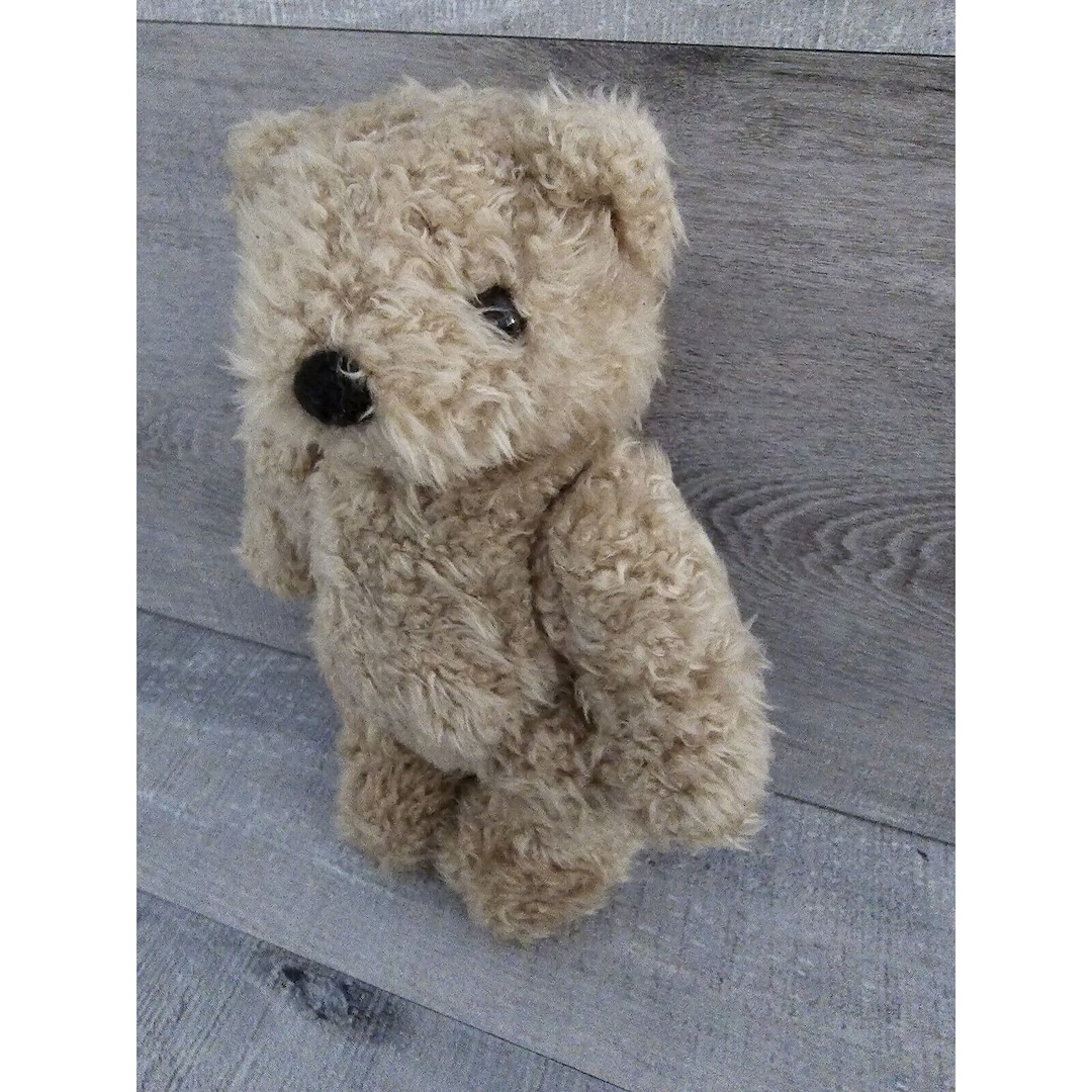 Vtg Plush Teddy Bear Brown Tan Stuffed Animal Shaggy Fur 10" Jointed - Etsy
