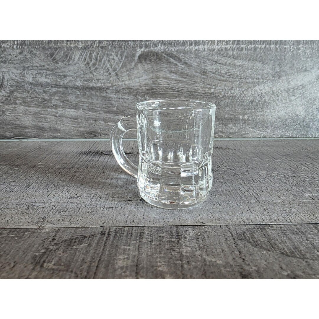 Vintage Federal Glass Miniature Beer Stein Liquor Shot Glass Mug Clear ...