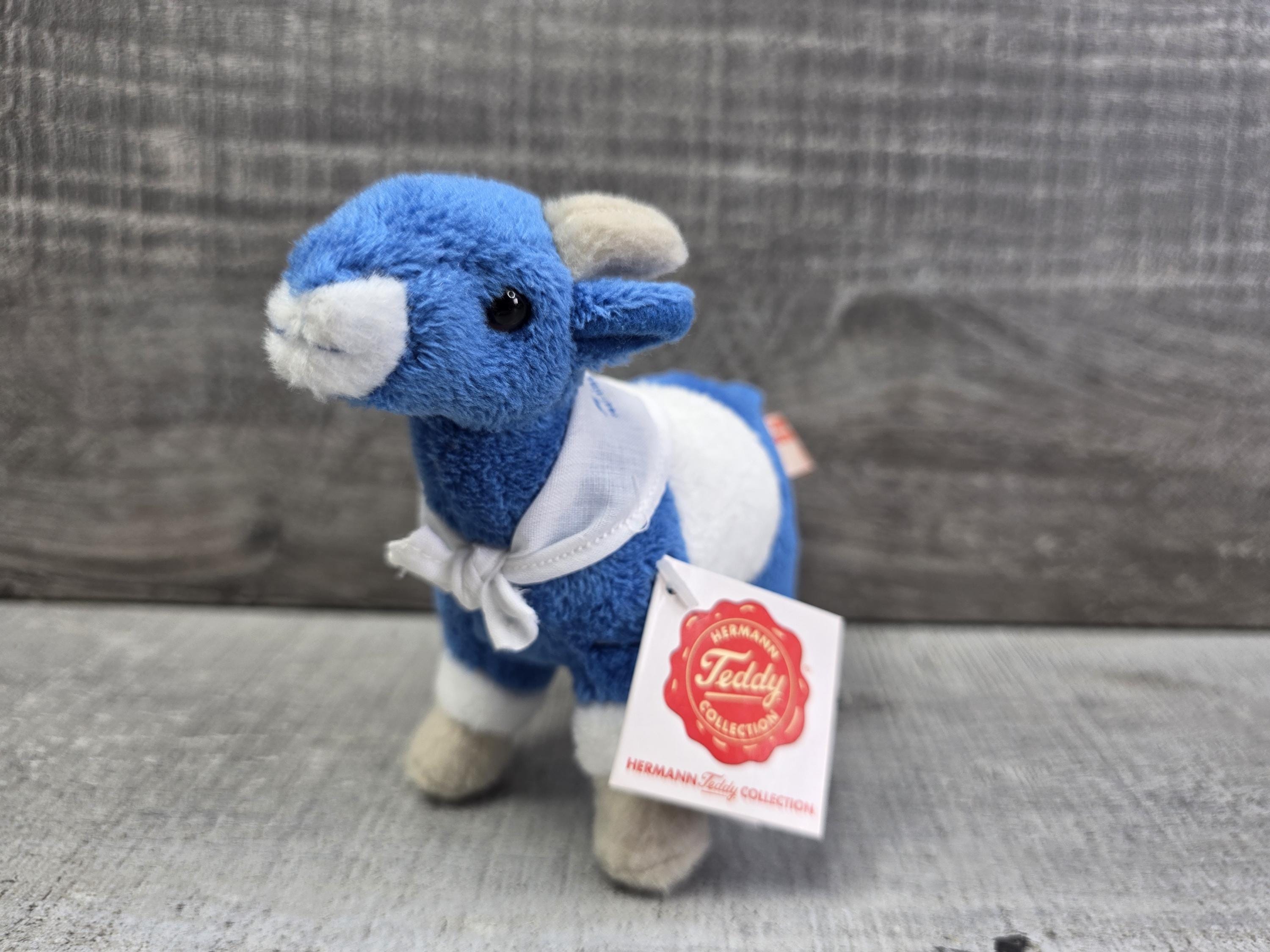 Vtg RARE Blue Goat Mini Plush 5