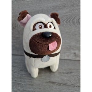 Ty Secret Life of Pets Mel Dog Plush Beanie Stuffed Animal Pug 6&quot;