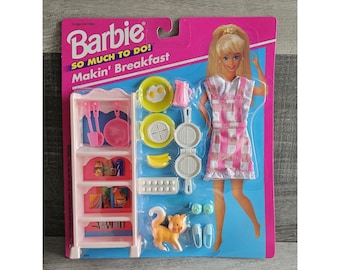 Coffret petit-déjeuner Barbie So Much to Do Makin' Nourriture pour chat et chaton 1995 Mattel NRFB
