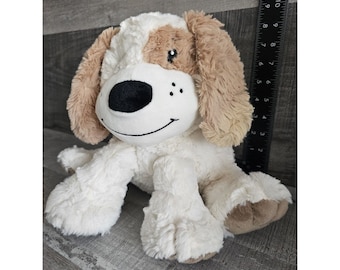 2018 Animal Adventure Tan Cream Puppy Dog Plush Sitting Stuffed Toy Brown